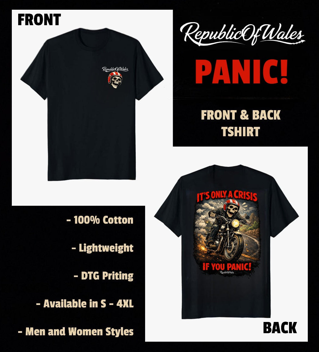 PANIC! FRONT AND BACK T-SHIRT