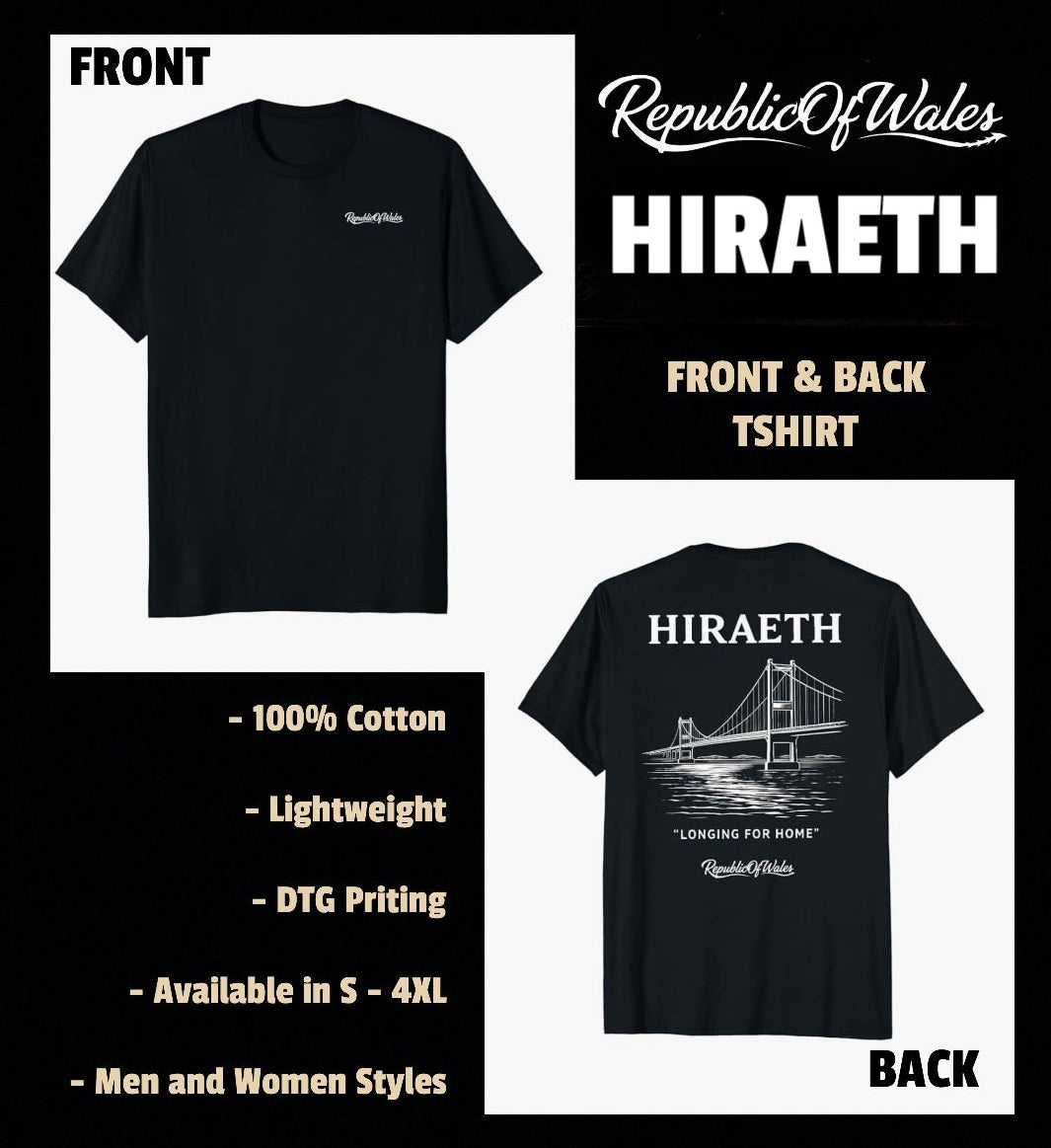 HIRAETH - FRONT AND BACK T-SHIRT